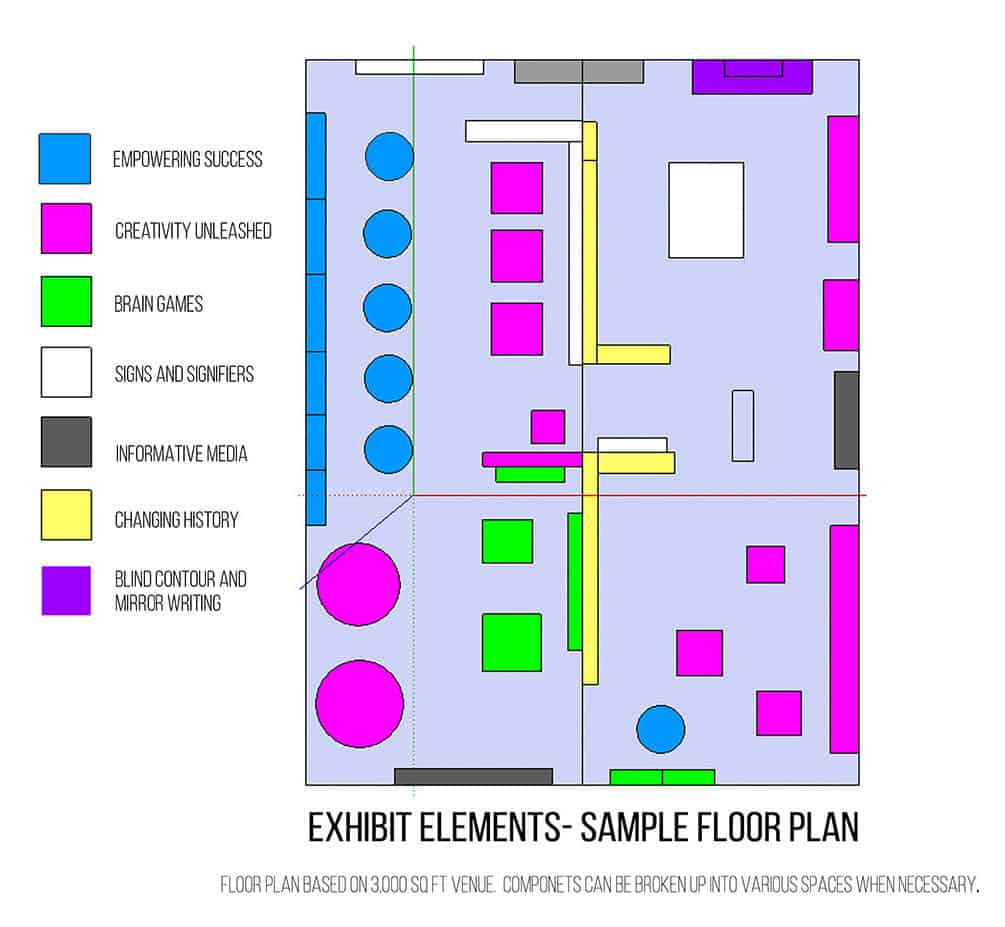 Whiteboard Exhibits Beautiful Minds floor plan